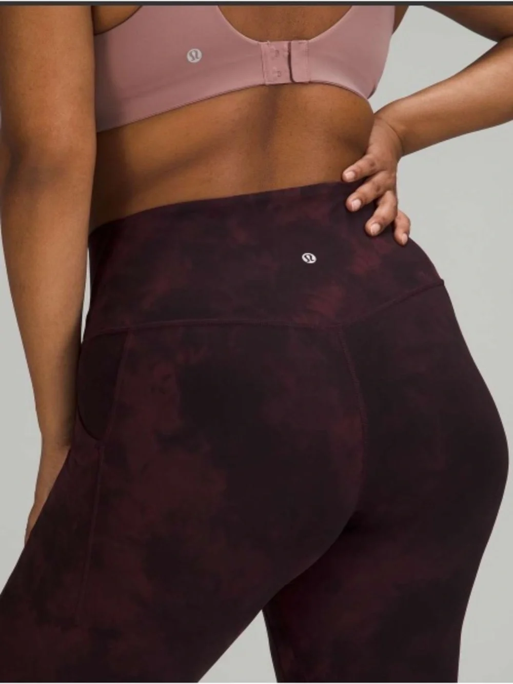 Lululemon Maroon Black Diamond Dye Align High-Rise Pant Leggings Pockets 10